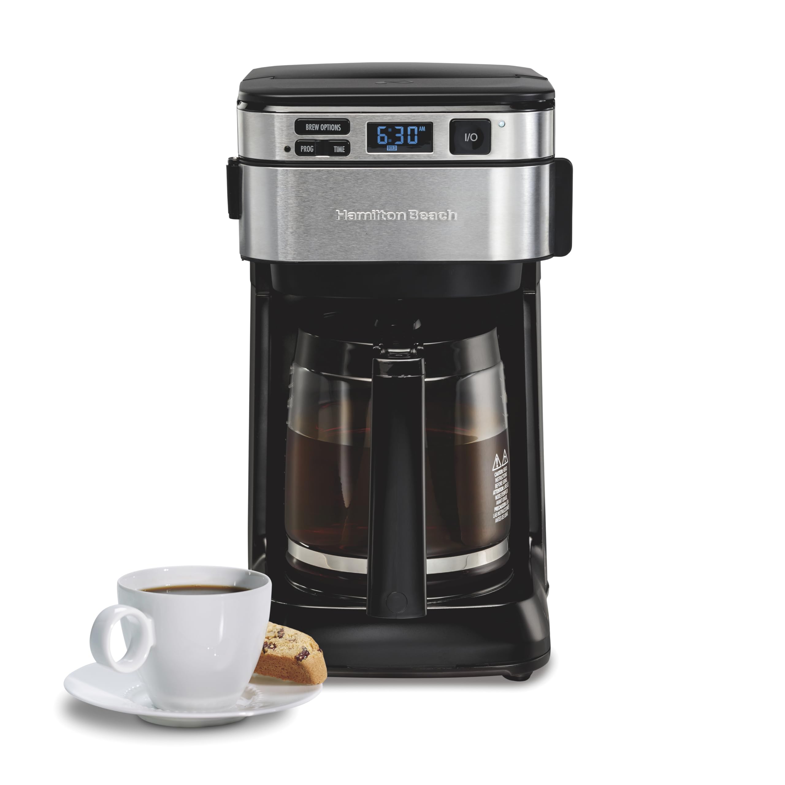 12-Cup Programmable Coffee Maker — Front-Fill, Pause & Serve