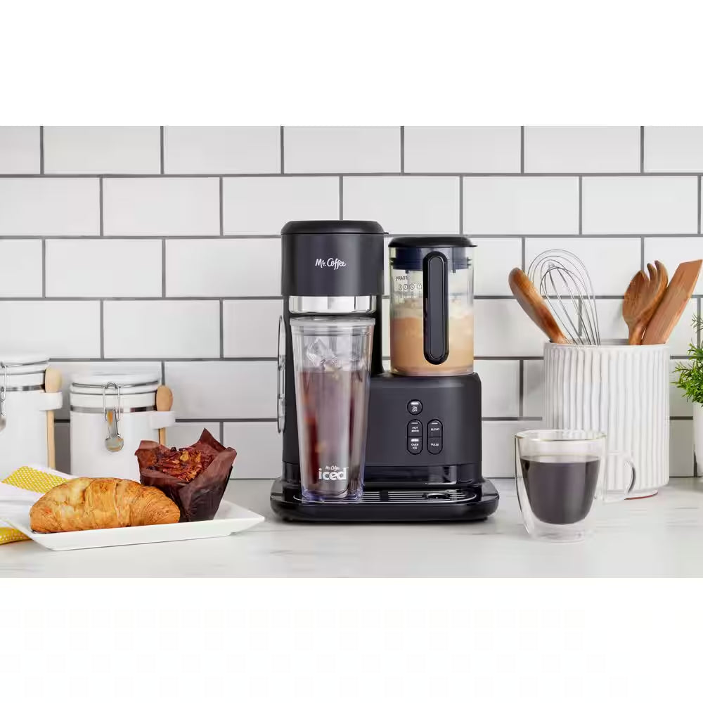 Single-Serve Cup Coffee Maker, Black Finish, Drip Coffee Maker with Frappe, Iced, and Hot Coffee Maker and Blender